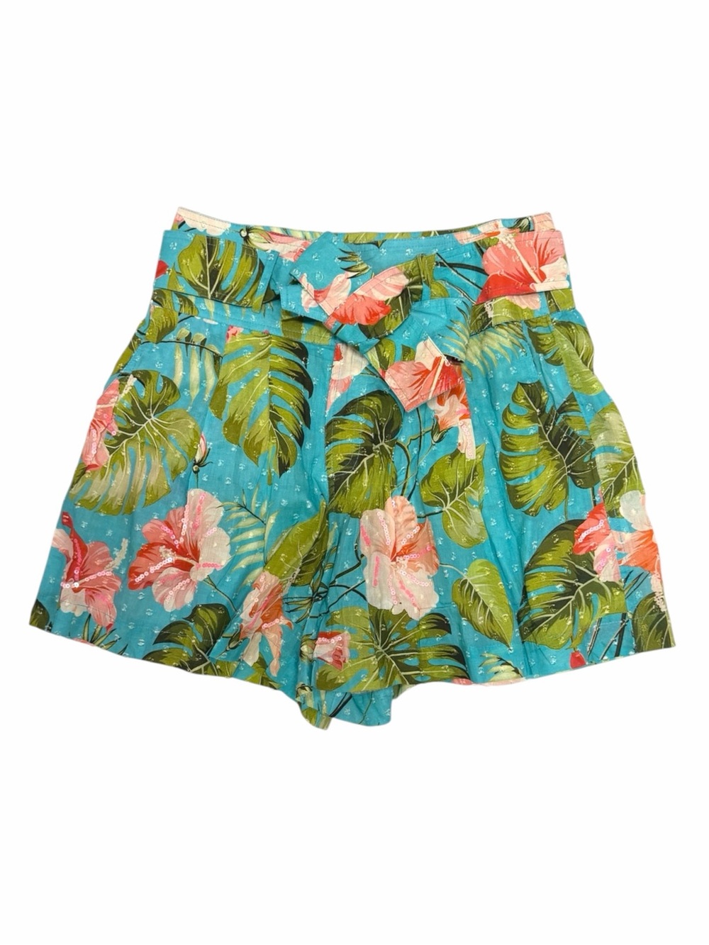 Alla Berman Ulla Tropical Print Size Medium 100% Cotton Flowy Paperbag Belt